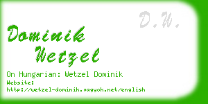 dominik wetzel business card